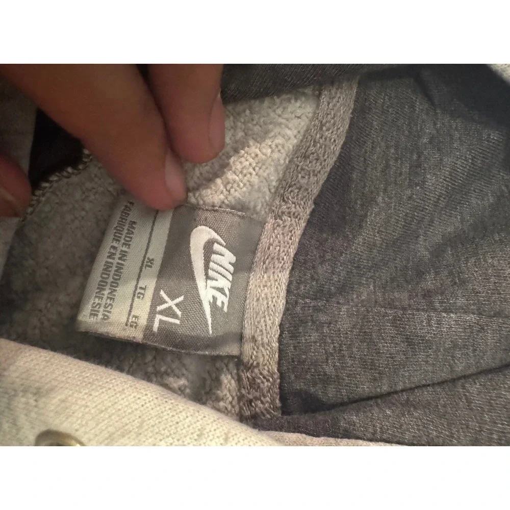 Nike Gray‎ Pullover Hoodie Sweatshirt Mens XL Distressed Hem Minimalist |E1